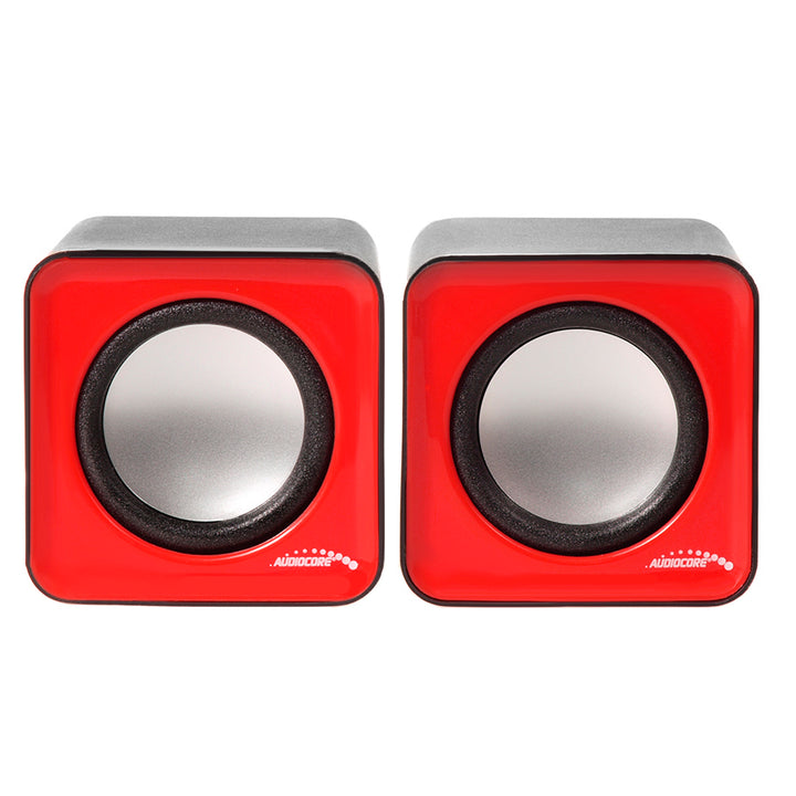 Haut-parleurs d'ordinateur 6W USB rouge Audiocore AC870R