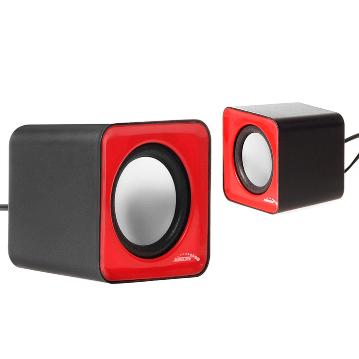 Haut-parleurs d'ordinateur 6W USB rouge Audiocore AC870R