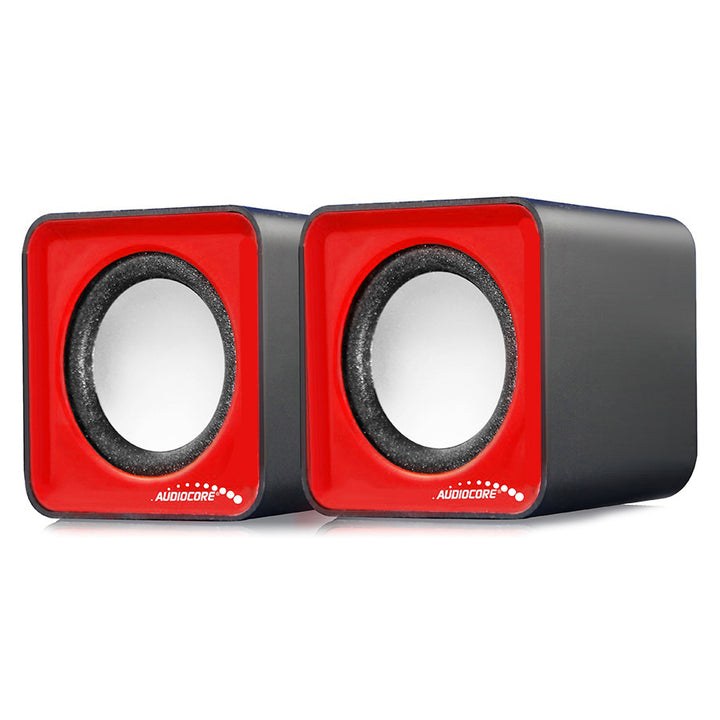 Haut-parleurs d'ordinateur 6W USB rouge Audiocore AC870R