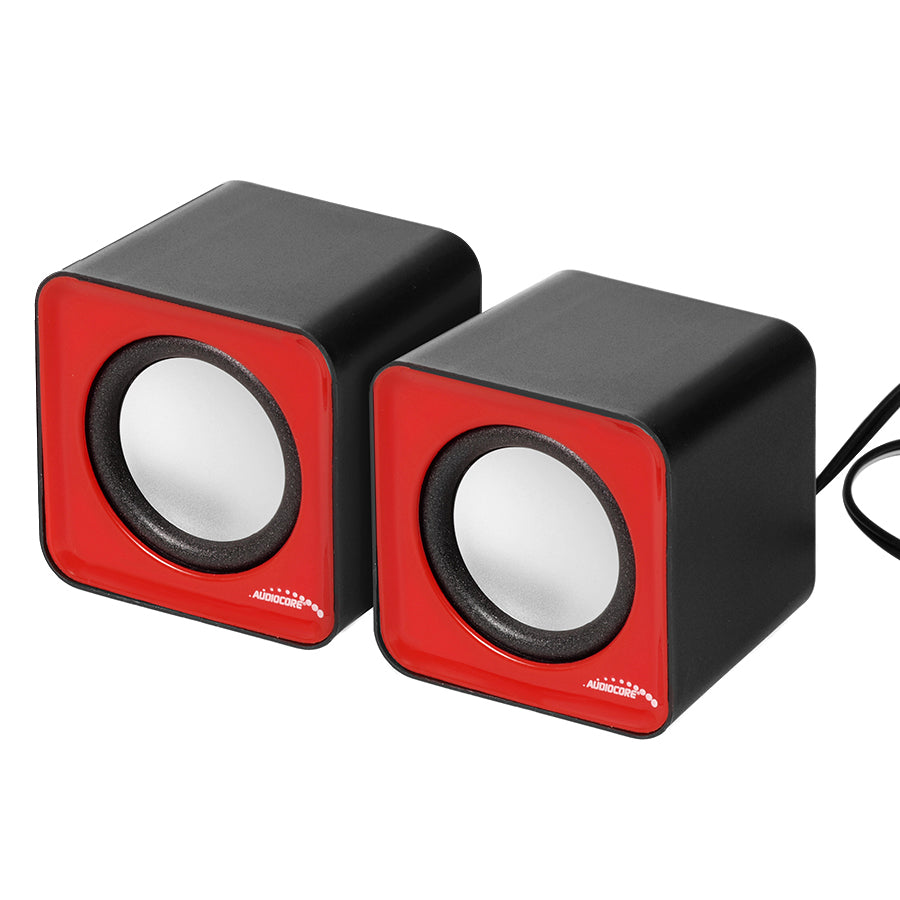 Haut-parleurs d'ordinateur 6W USB rouge Audiocore AC870R