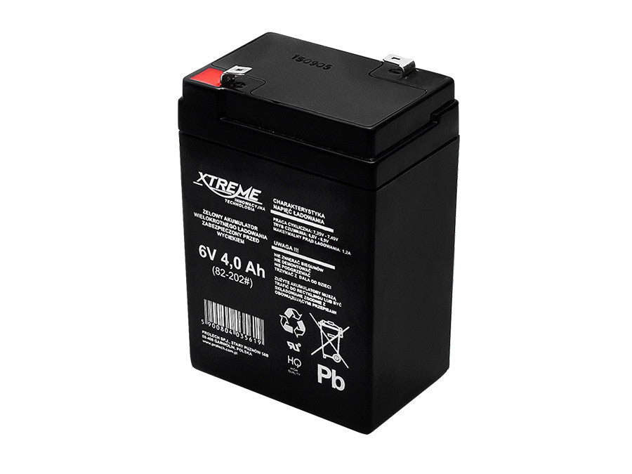 Batterie gel rechargeable 6V 4Ah sans entretien Xtreme