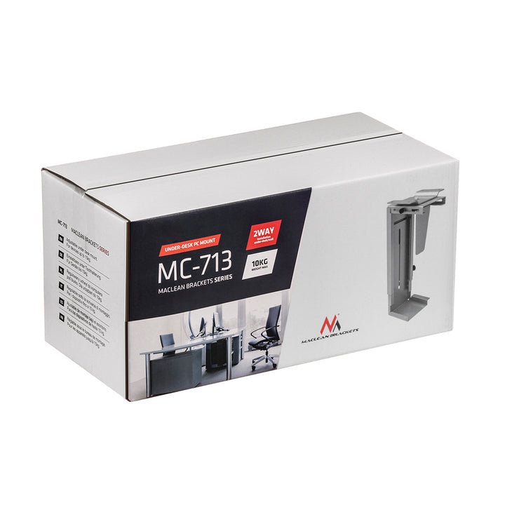 Support d'unité centrale sous bureau charge maximale 10 kg Maclean MC-713 S