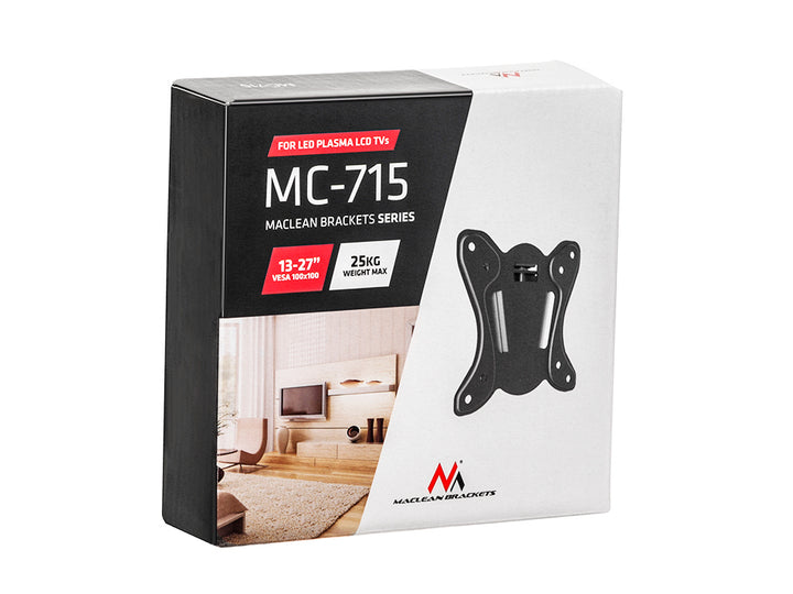 Verstelbare muurbeugel voor TV of scherm 13-27" 25kg Maclean MC-715