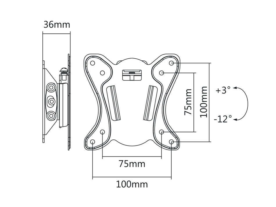 Verstelbare muurbeugel voor TV of scherm 13-27" 25kg Maclean MC-715