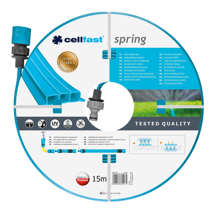 Cellfast Spring tuinslang 15m, drie bewateringskanalen