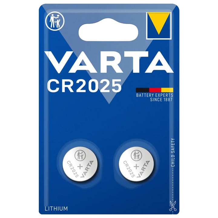 2x piles au lithium Varta CR 2025, haute qualité, 3V
