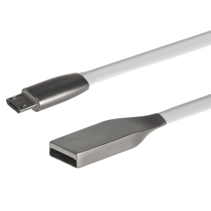 Câble plat micro USB AM 1m Blanc métal Maclean MCTV-833W