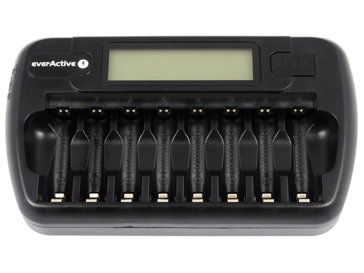 Chargeur de batterie AA et AAA everActive, 8 canaux, écran LCD, NC-800