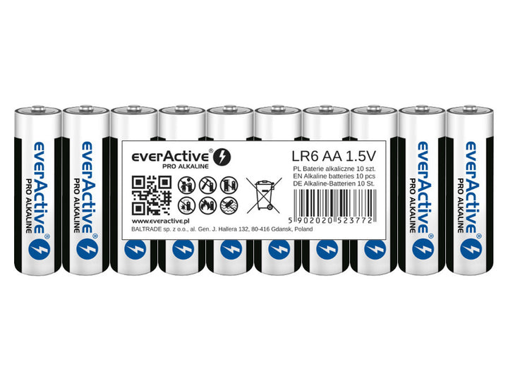 10 ActiveActive Pro LR6/AA-alkalinebatterijen ActiveActive Pro LR6/AA