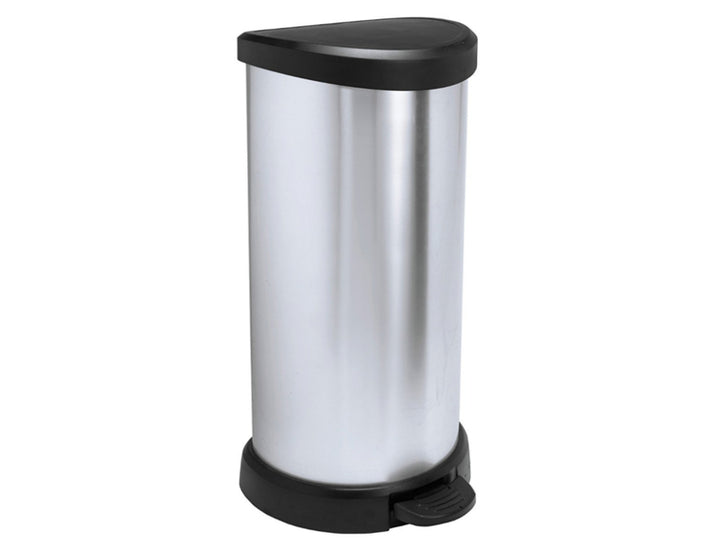 Poubelle 40 litres avec pédale Curver silver