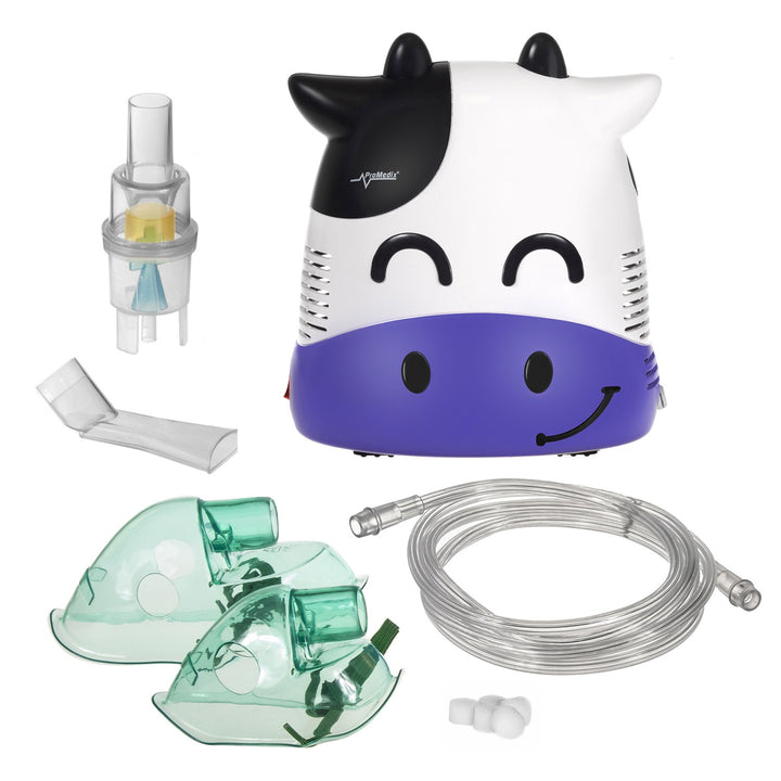 Inhalator voor kinderen met set vernevelaars, maskers, filters Cow Promedix PR-810