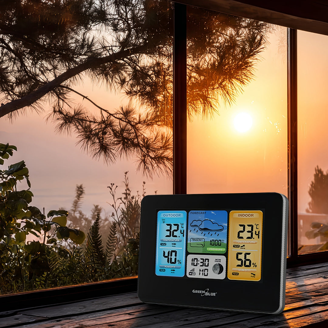 Station météo contrôlée sans fil avec WiFi GreenBlue GB522