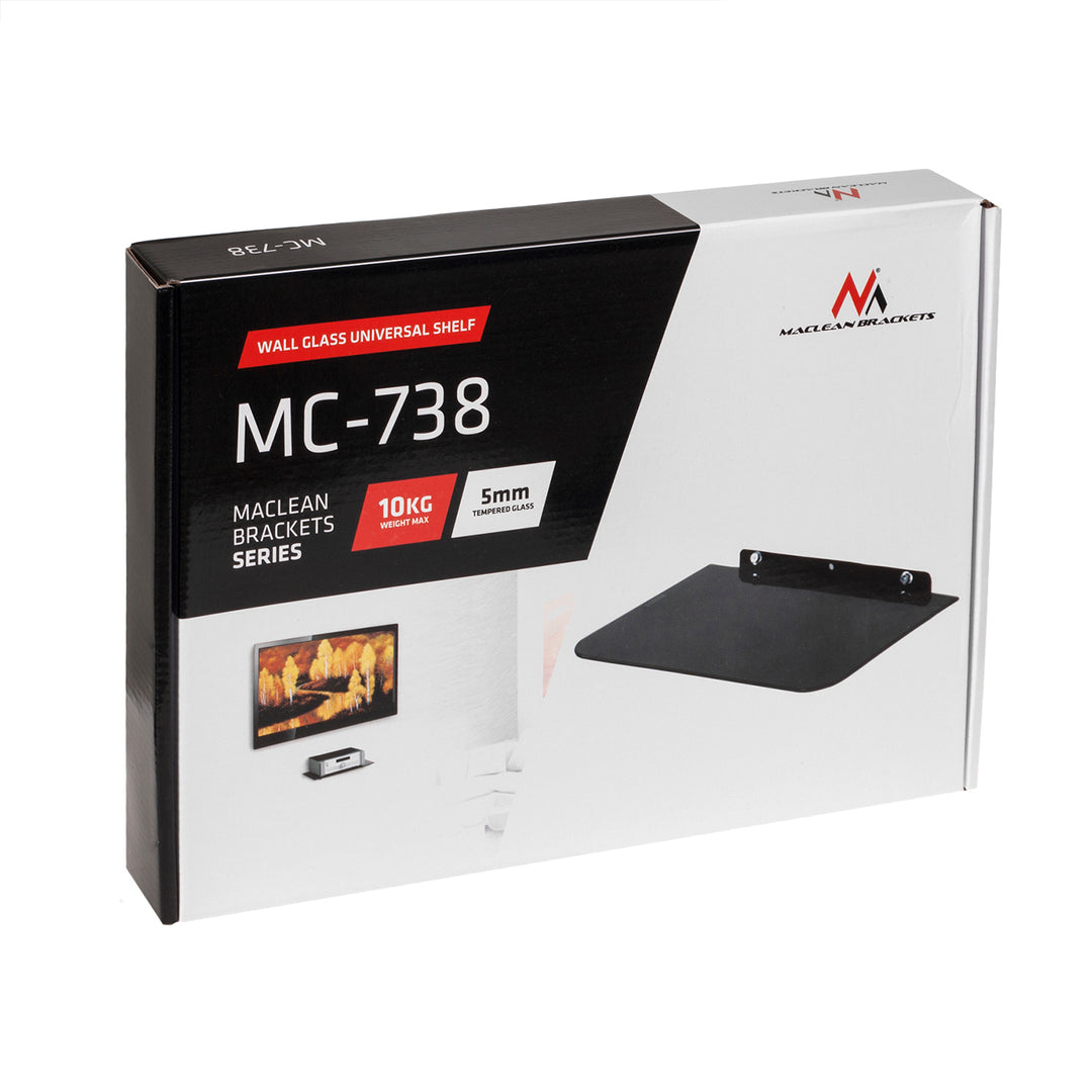 Ondersteuning voor RTV DVD-apparatuur in glas max 10 kg Maclean MC-738