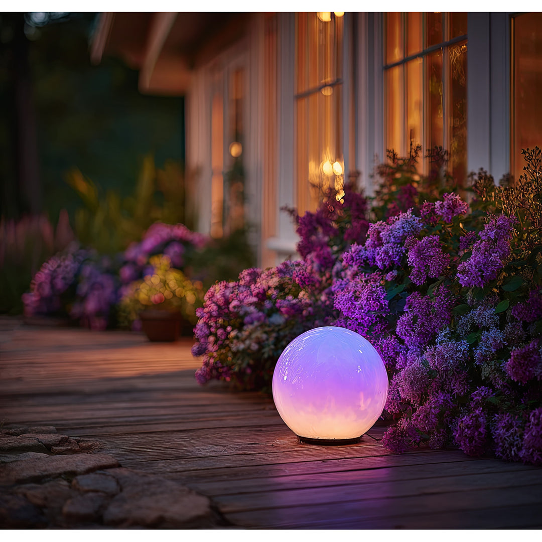 Lampe solaire LED extérieure sur pied polychrome 15x15x48cm GB122