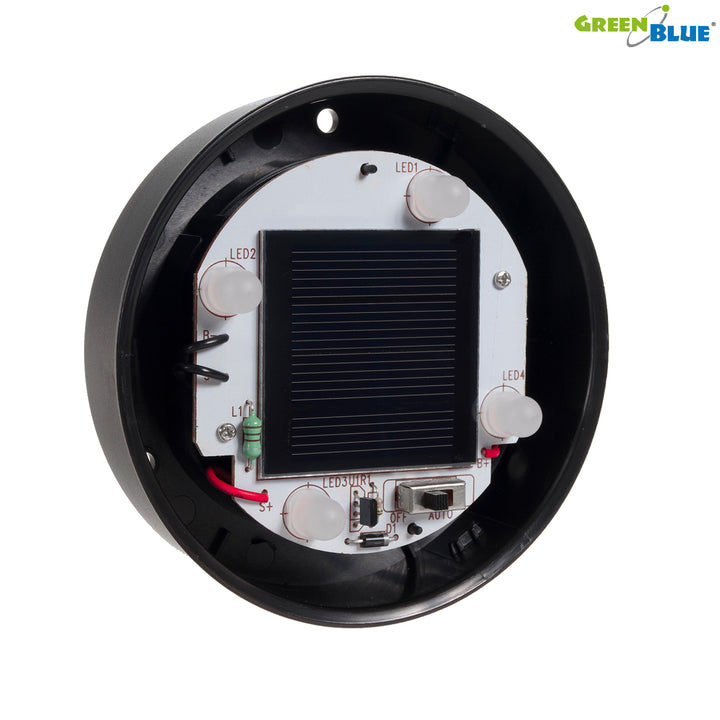 Buiten LED solarlamp op witte standaard 20x20x53cm GroenBlauw GB123