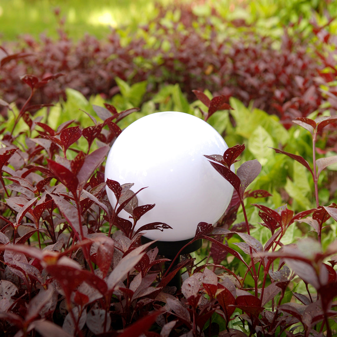 Buiten LED solarlamp op witte standaard 20x20x53cm GroenBlauw GB123