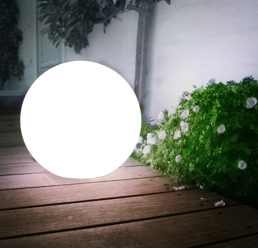 Buiten LED solarlamp op witte standaard 30x30x63 cm GroenBlauw GB168