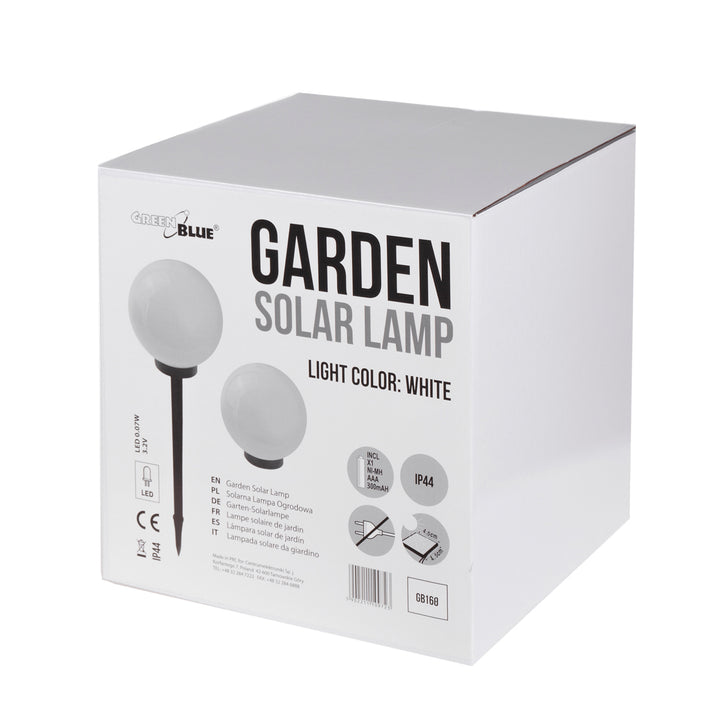 Buiten LED solarlamp op witte standaard 30x30x63 cm GroenBlauw GB168