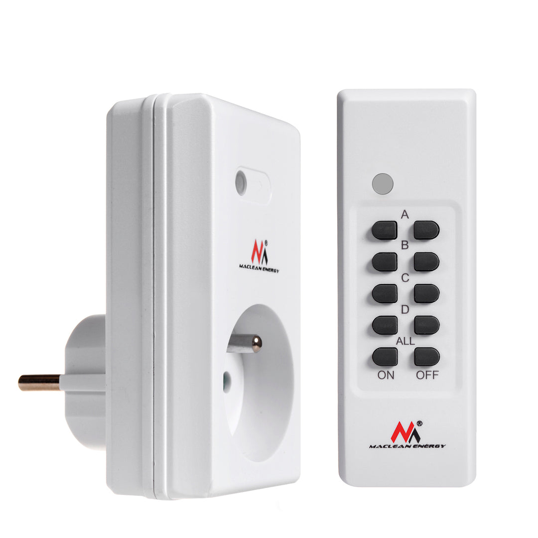 Op afstand bedienbaar stopcontact met afstandsbediening 230VAC 50Hz Maclean MCE151