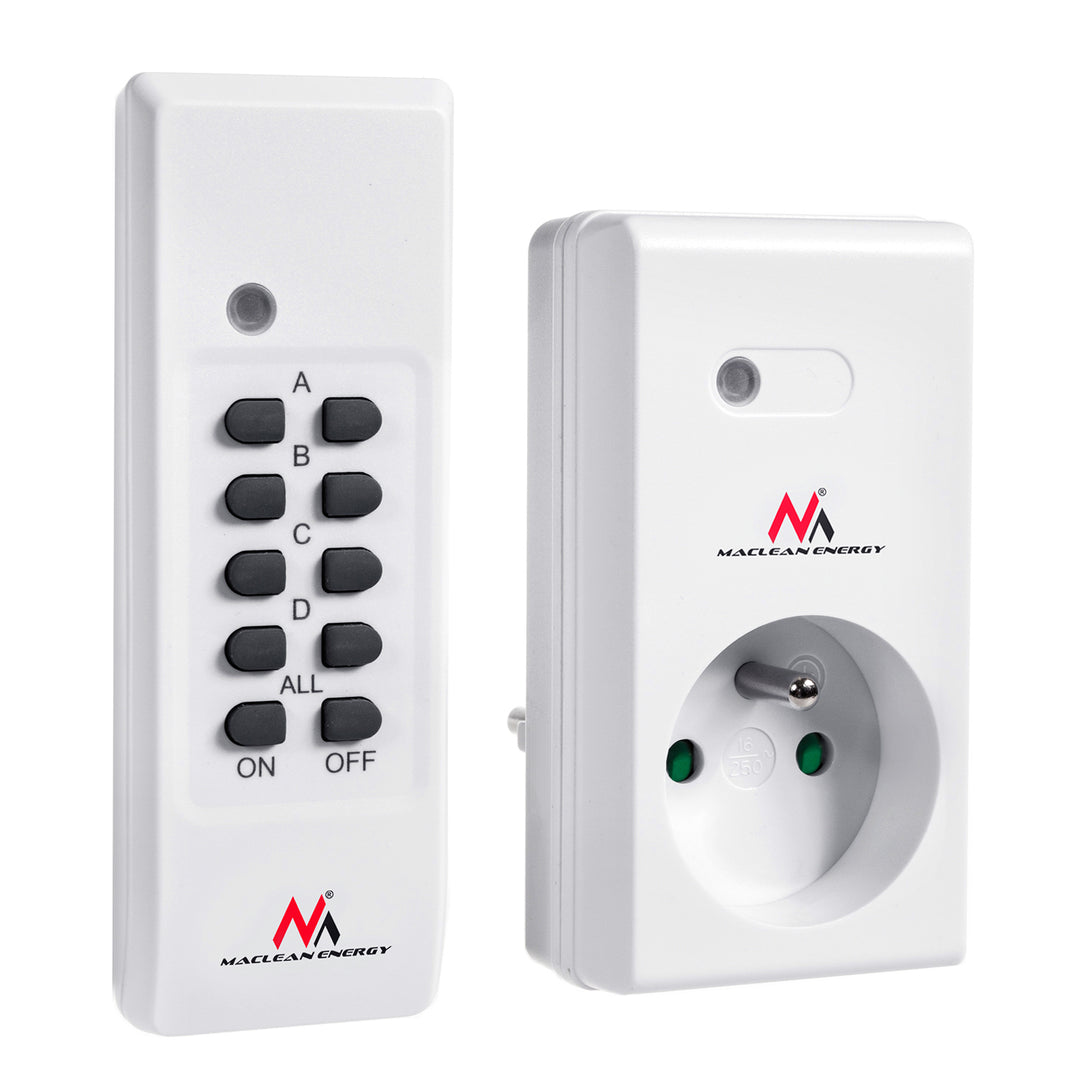 Op afstand bedienbaar stopcontact met afstandsbediening 230VAC 50Hz Maclean MCE151
