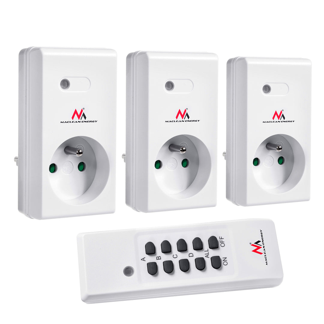 Op afstand bedienbaar stopcontact met afstandsbediening 230VAC 50Hz Maclean MCE151