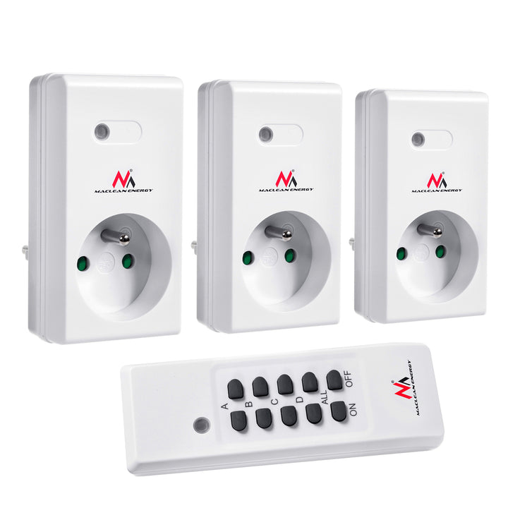 Op afstand bedienbaar stopcontact met afstandsbediening 230VAC 50Hz Maclean MCE151