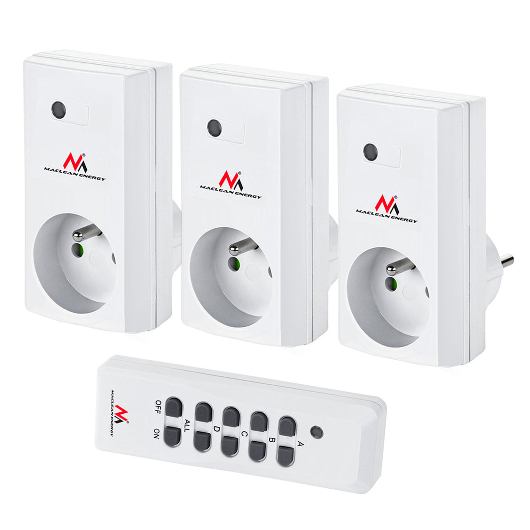 Op afstand bedienbaar stopcontact met afstandsbediening 230VAC 50Hz Maclean MCE151