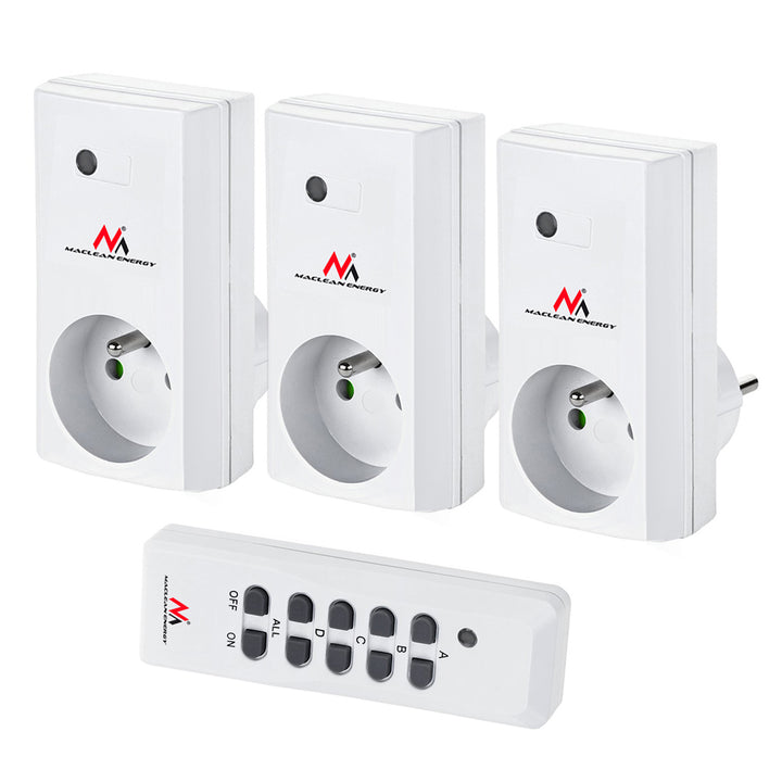 Op afstand bedienbaar stopcontact met afstandsbediening 230VAC 50Hz Maclean MCE151