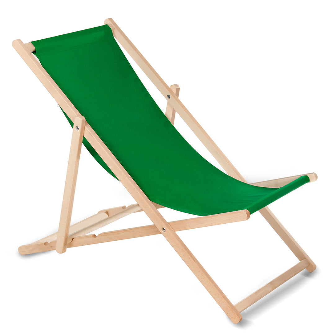 Chaise longue bain de soleil pliante à dossier réglable couleur vert