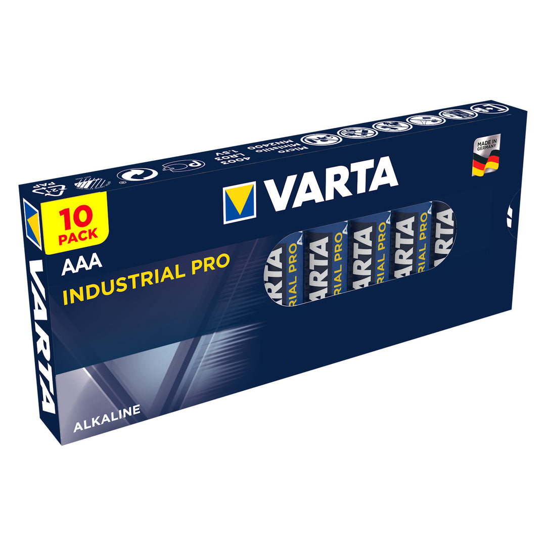 10 piles Varta Industrial LR03 / AAA type 4006 professionnelles industrielles