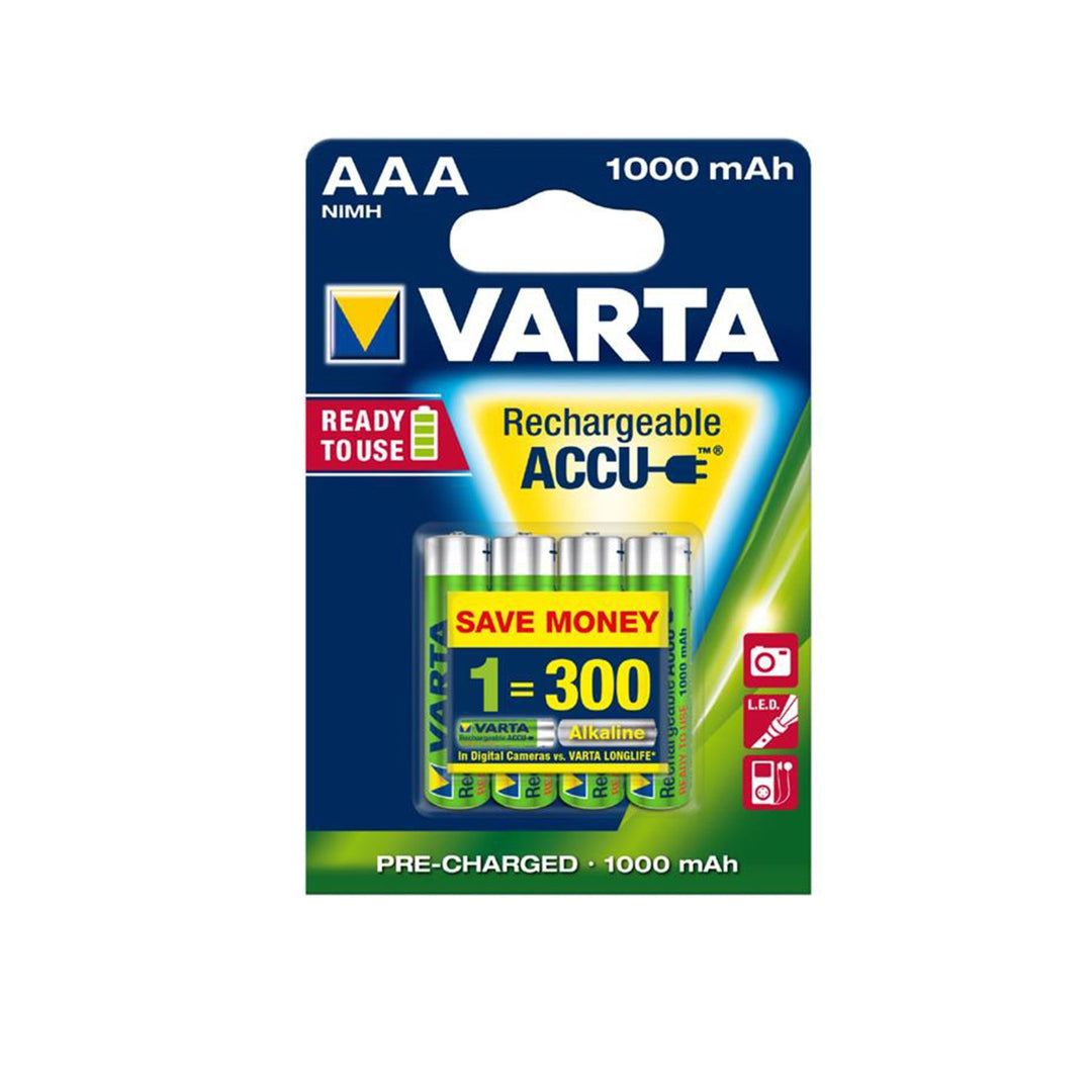 Varta Ready2use R3 / AAA 1000mAh 4x batterijen maximale capaciteit: 1200 mAh