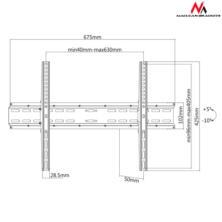 TV-muurbeugel maximale belasting 37-70" 35kg Maclean MC-749