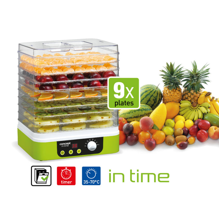 Séchoir Concept pour champignons, fruits et herbes, 9 tamis, minuterie, contrôle de la température, SO-1060