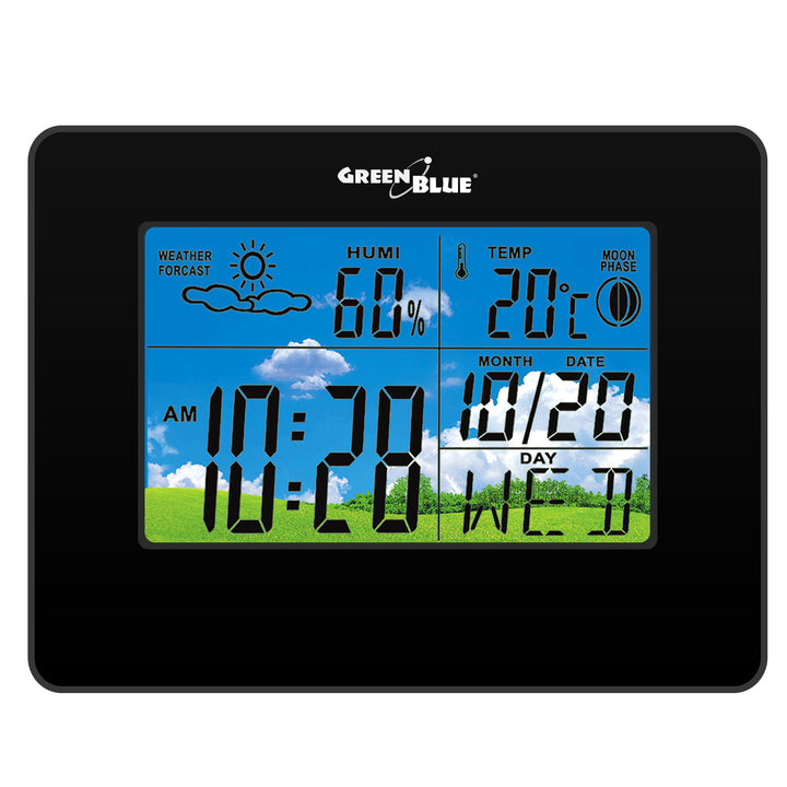 Station météorologique sans fil avec phases de lune GreenBlue GB148