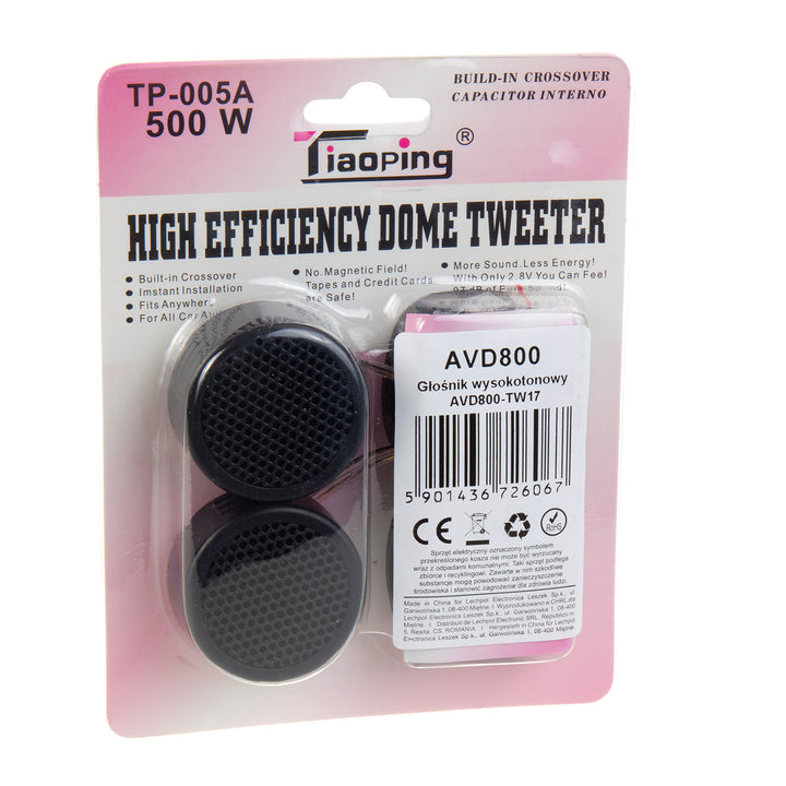 Tweeters AVD800 Haut-parleurs de voiture  200 W max 4 Ohm