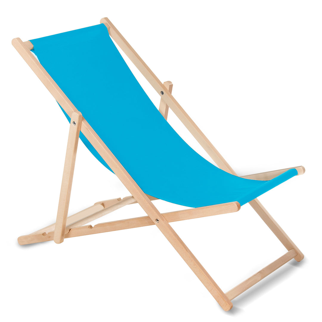 Chaise longue bain de soleil pliante à dossier réglable couleur bleu clair