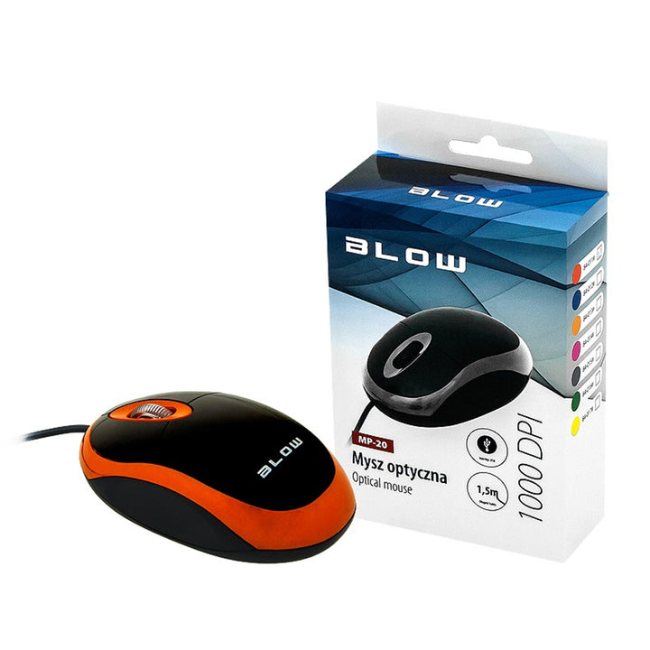 Souris optique pour ordinateur BLOW USB MP-20 rouge