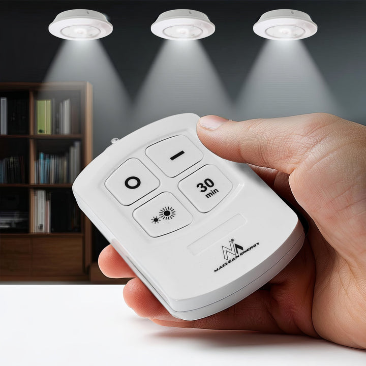 Draadloze op afstand bedienbare LED lamp 6 stuks 3xAAA batterij Maclean Energy MCE165
