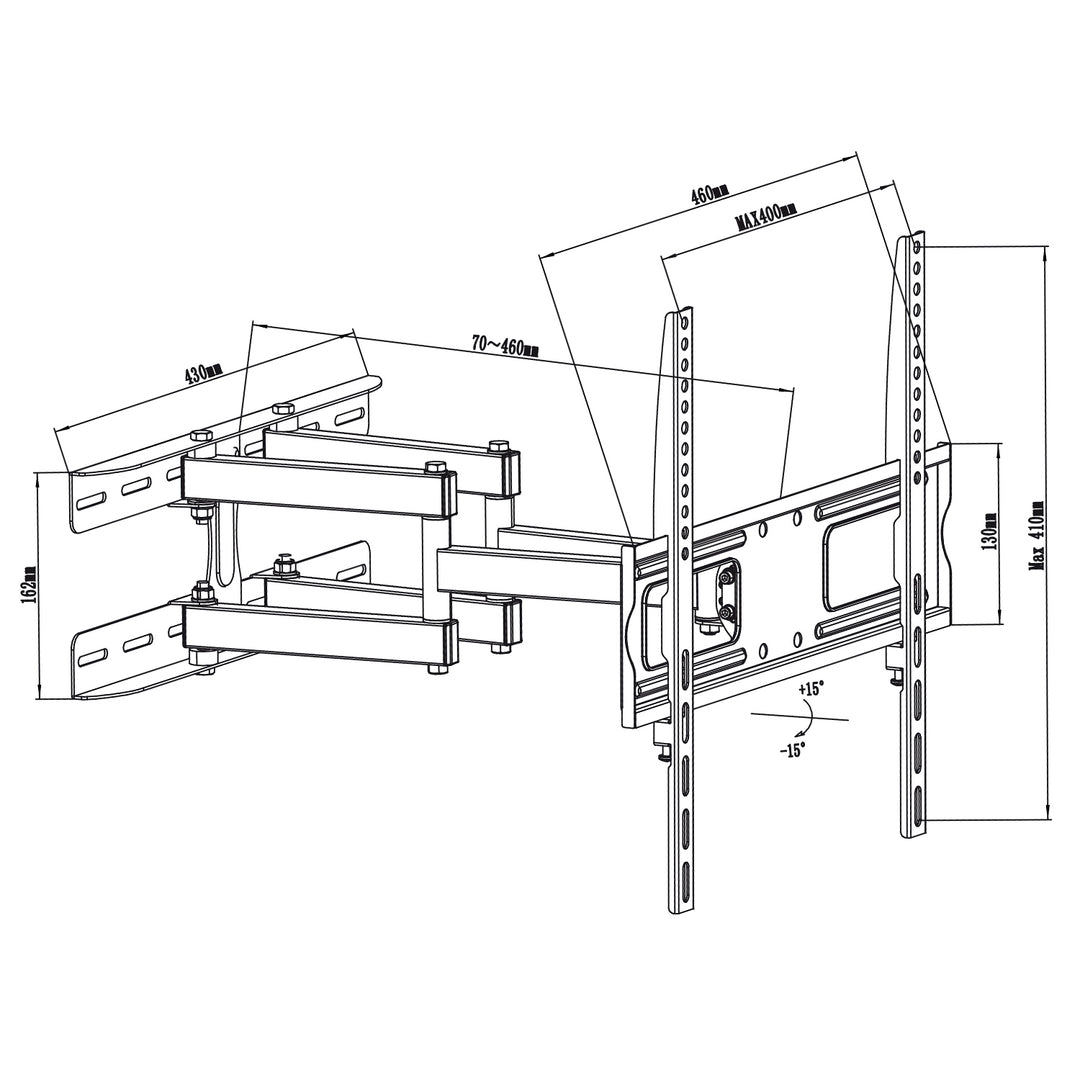 Support TV LCD LED PLASMA 26-65 "30 kg Maclean MC-760