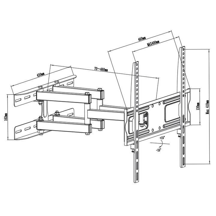 Support TV LCD LED PLASMA 26-65 "30 kg Maclean MC-760