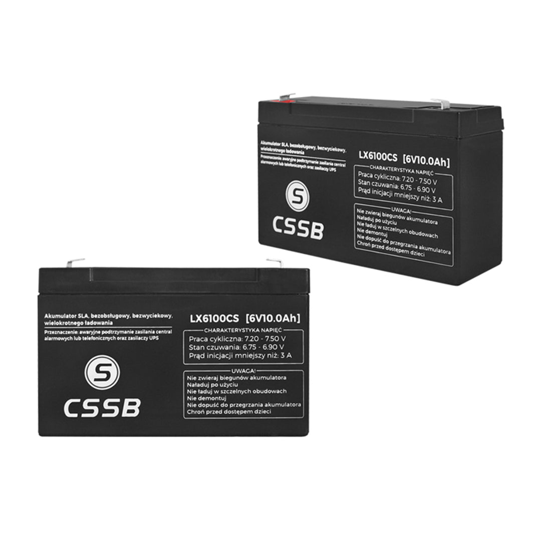 Batterie gel rechargeable CSSB 6V 10Ah sans entretien et sans fuite