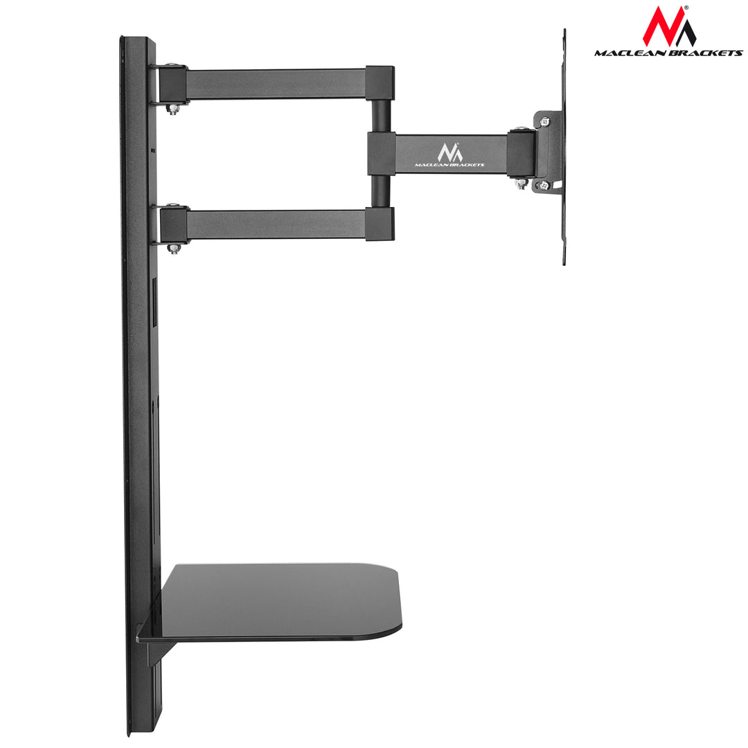 Support TV avec étagère pour DVD Maclean, VESA 200x200, 23"-42", 30 kg, MC-771