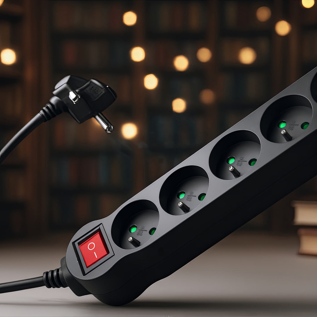 Stekkerdoos met 5 stopcontacten, schakelaar, aarde, 1,4 m snoer met kinderbeveiliging Maclean Energy MCE183 2300W