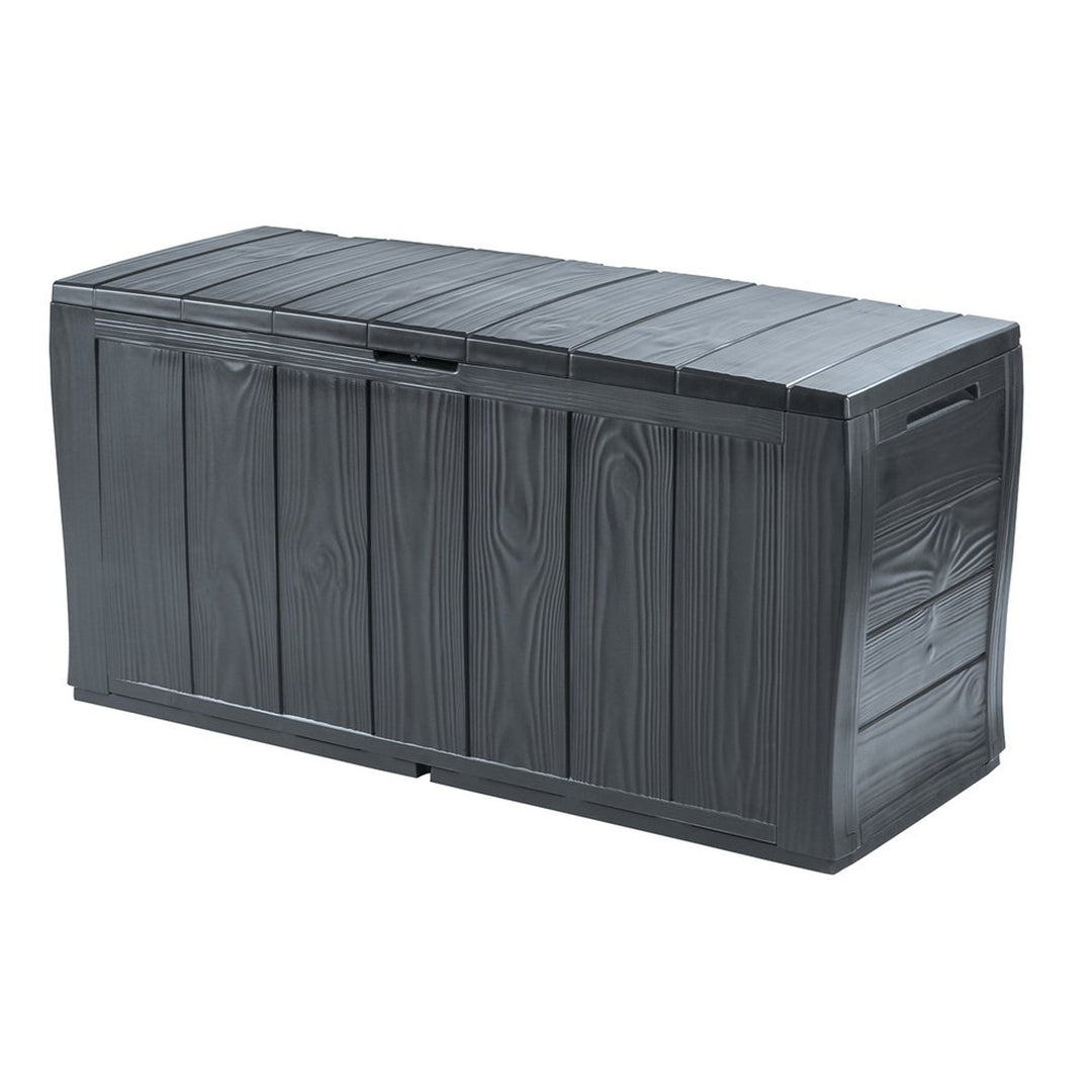 Coffre de rangement en plastique mobilier de jardin Keter Sherwood 270L anthracite