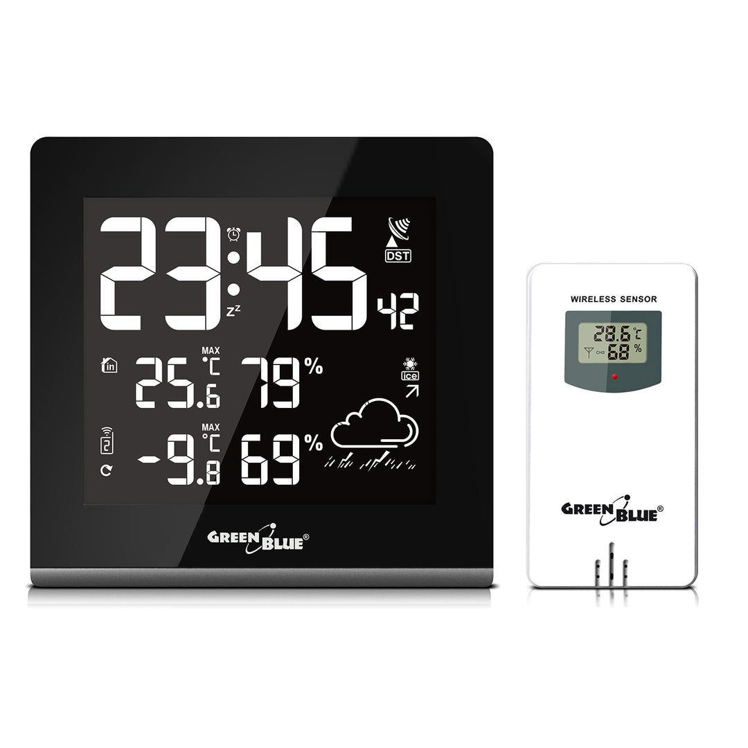 Draadloos weerstation 9 kleuren DCF VA LCD GroenBlauw GB151