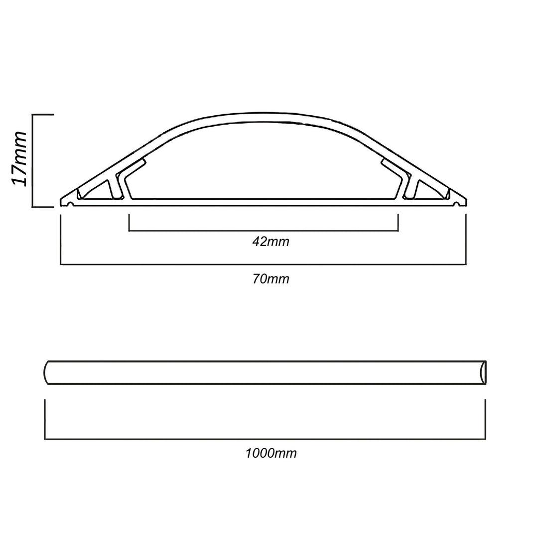 Kabelorganizer 17 mm x 70 mm x 1 m grijs Maclean MCTV-674