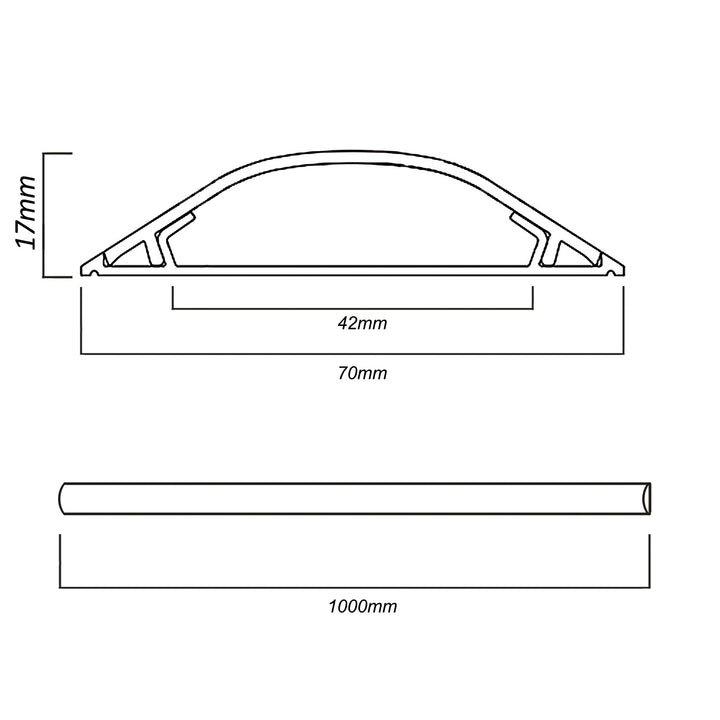 Kabelorganizer 17 mm x 70 mm x 1 m grijs Maclean MCTV-674