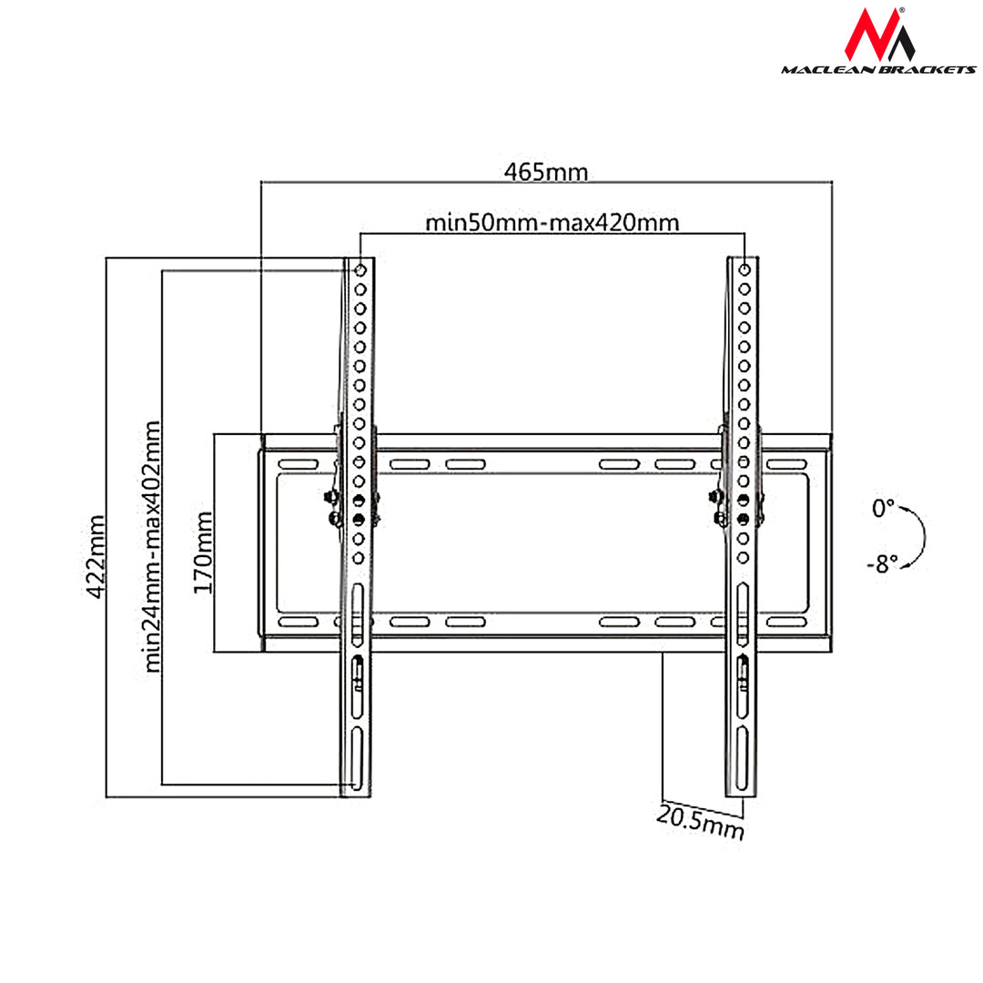 TV-ondersteuning 32-55" max vesa 400x400 35kg Maclean MC-774