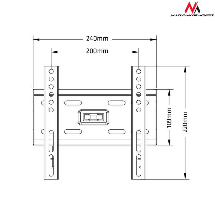 Support TV mural 13-50" charge maximale 35kg max vesa 200x200 Maclean MC-777