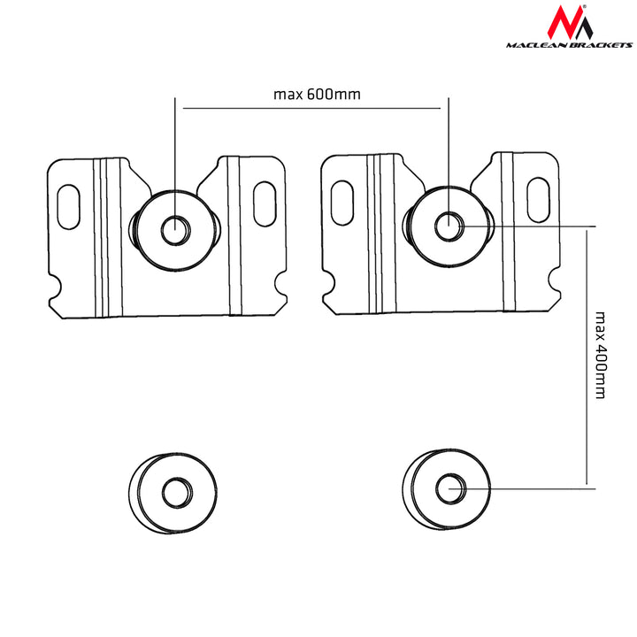 Support TV 37-70" max VESA 600x400 55kg Maclean MC-779